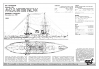 Английский броненосец  "Agamemnon", 1908 г. По ватерлинию.