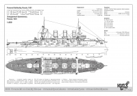Русский эскадренный броненосец "Пересвет", 1901. По ватерлинию.