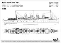 Океанский лайнер RMS Lusitania, 1907 г. По ватерлинию.