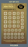 Немецкие белые кресты для наземной техники. Сет 1.1 Два типа, четыре размера. Сухая декаль