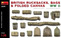 Британские рюкзаки, сумки и сложенный брезент WWII