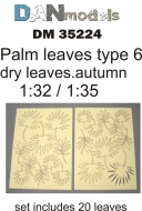 Пальмовые листья желтые, сухие, набор 6